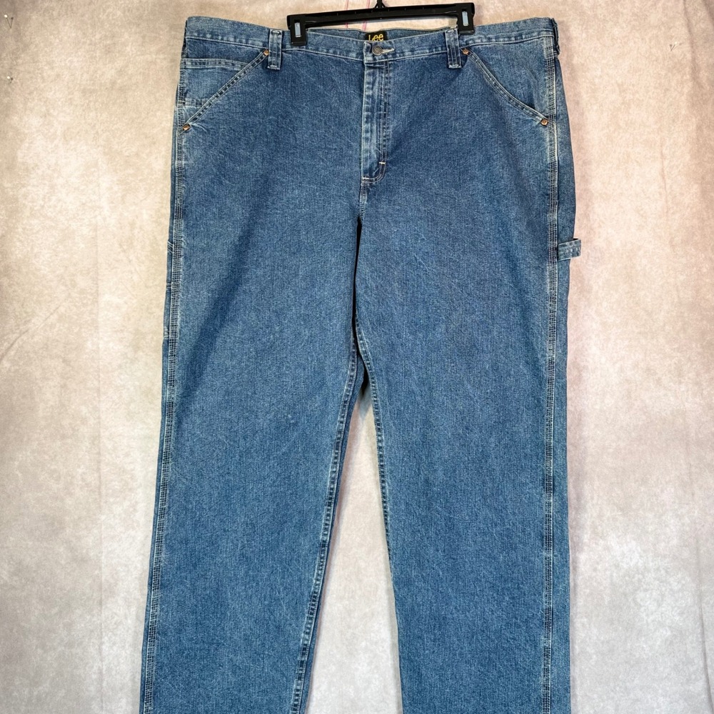 Lee Carpenter Jeans Men 46x34 Blue Big & Tall Loose Fit Straight Leg Workwear